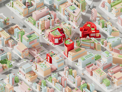 Shibuya Crossing 3d arcade studio city digital folioart illustration modelling tokyo urban