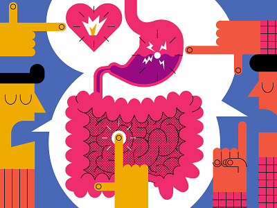 Gut Health character digital editorial folioart food health illustration john devolle science vector
