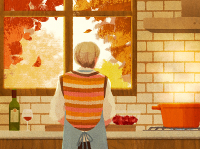 Autumn autumn digital editorial folioart food hifumiyo illustration retro texture
