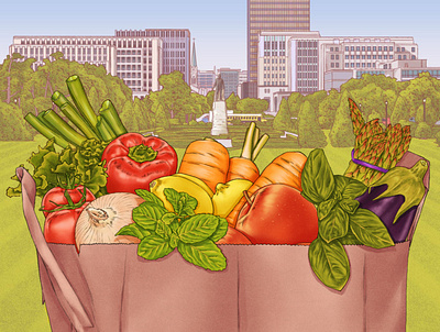 Food Security digital editorial folioart food illustration politics portrait realist sarah maxwell