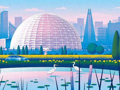 Real Estate cityscape digital editorial folioart futuristic illustration kouzou sakai nature texture urban