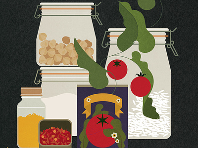 Chickpea Apricot Masala book digital folioart food illustration ingredients publishing recipe sally caulwell vector