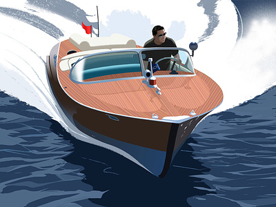 Luxury boat character digital fashion folioart illustration jason brooks luxury