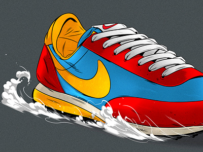 Nike alexander wells digital folioart illustration nike pop art shoe sports trainer