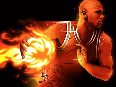 Michael Jordan alexander wells basketball digital folioart illustration portrait sport