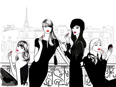 Revlon advertising agency architecture editorial fashion glamour illustration revlon vector