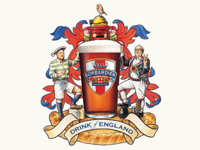 Drink of England advertising agency beer bombardier branding humour illustration marketing pastiche traditional
