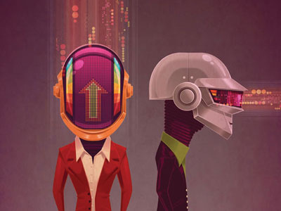 Daft Punk agency caricature daft punk design digital graphic illustration