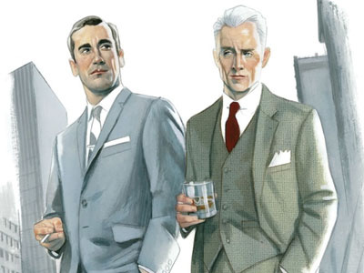 Mad Men agency design digital fashion illustration mad men painterly portraits television
