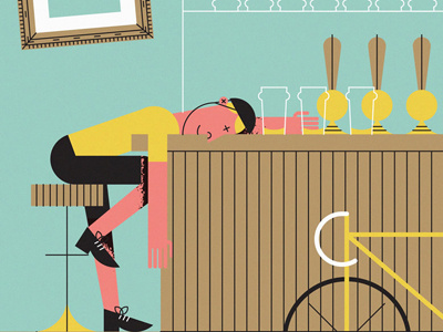 Cyclist magazine illustration bike cycling illustration pub