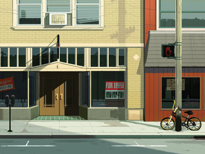 Bluestown animation city gif illustration