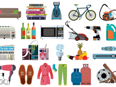 Household icons icons illustration