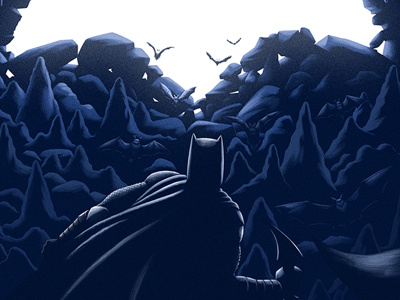 Batcave batman comic illustration superhero