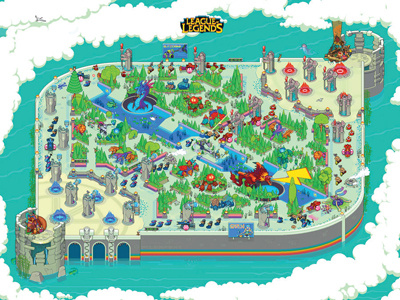 League Of Legends Map game map pixel