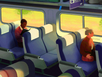 The Quiet Car animation gif illustration