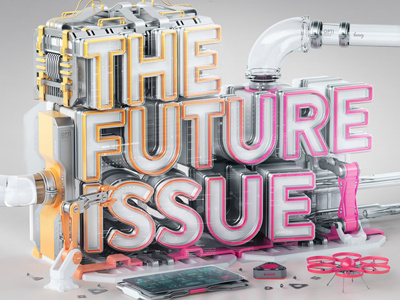 The Future Issue 3d illustration render typography