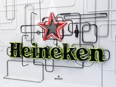 Heineken 3d beer branding cgi heineken logo neon