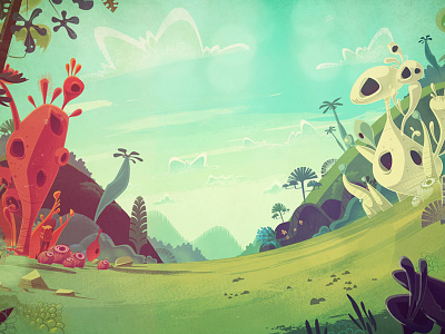 Field animation background illustration