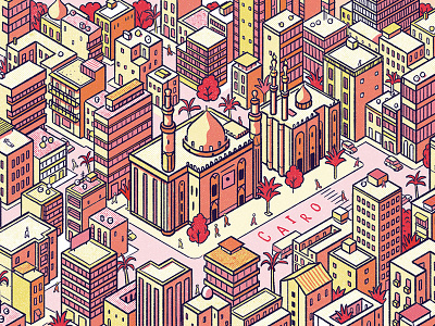 Cairo calendar city egypt illustration