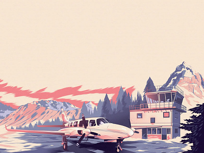 Womens Weekly Magazine art editorial illustration magazine mountains plane travel