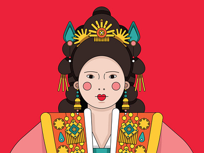 Midnight Stories from Rebel Girls - Queen Seondeok digital girl graphic illustration portrait publishing vector