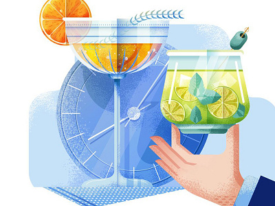 Financial Times digital drinks editorial illustration texture