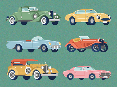 Cars Poster cars classic digital illustration retro transport vector