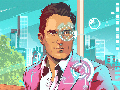 Optometry Today design digital graphic illustration infographic man pink suit portrait