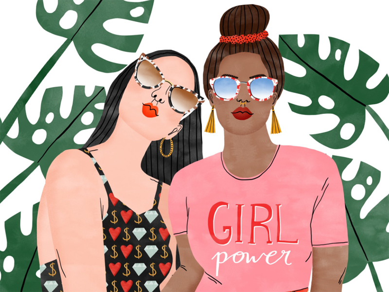 Etnia Barcelona The Anartist fashion girls graphic illustration lettering summer sunglasses watercolours