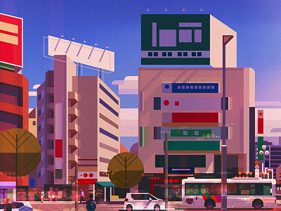 Matsumoto city digital glitch illustration japan landscape texture