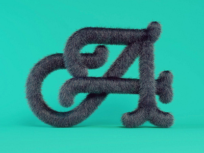 A 3d a cgi fluffy illustration letterform texture typography