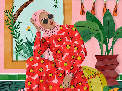 Moroccan Dreams floral home illustration interior pattern plant portrait watercolour