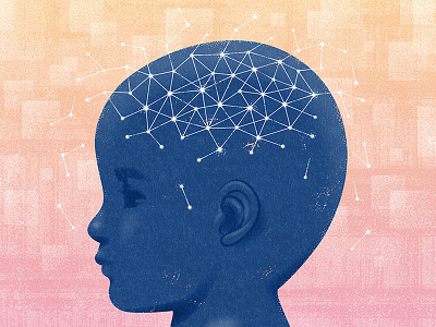 Spectrum News autism brain editorial illustration neurology science texture