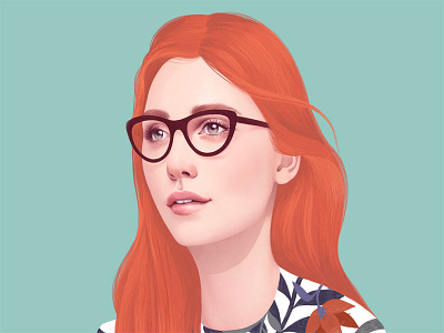 El Corte Inglés digital fashion girl glasses hair illustration portrait realism