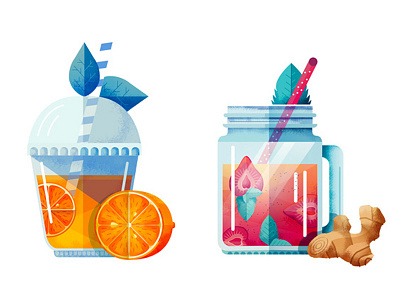 Huffington Post digital drink food fruit illustration juice smoothie summer texture