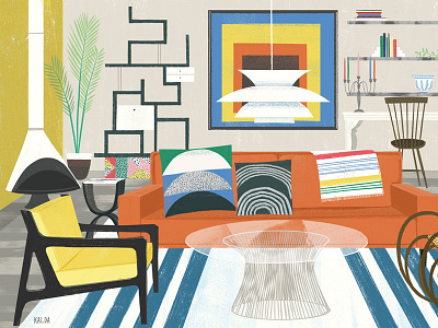 Curbed colour design furniture home illustration interior pattern pillow sofa