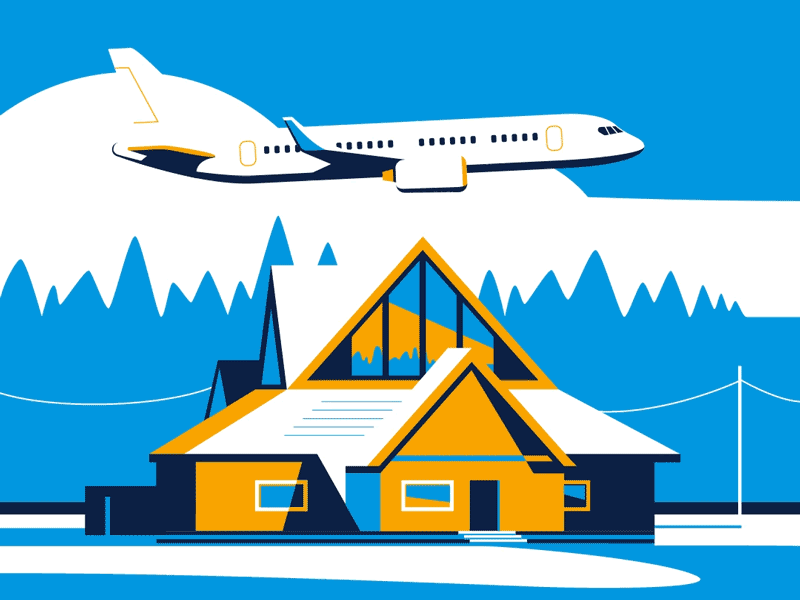 Wall Street Journal airline animation architecture graphic house illustration motion plane transport vector
