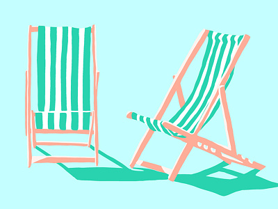 Procreate chair deckchair digital illustration ipad shadow summer