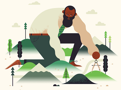 Go Nimbly business character digital graphic illustration landscape man