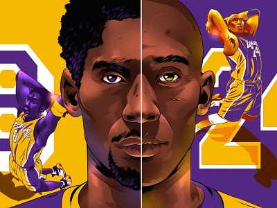 Kobe: 8 vs 24 basketball digital illustration kobe bryant graphic portrait sport