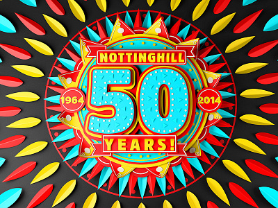 Notting Hill Carnival 3d carnival cgi colourful illustration paper type typography
