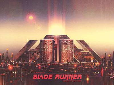 Blade Runner building cityscape digital film futuristic graphic illustration movie poster texture