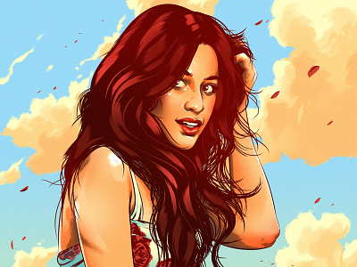 Camila Cabello digital fashion graphic illustration landscape pin up portrait woman