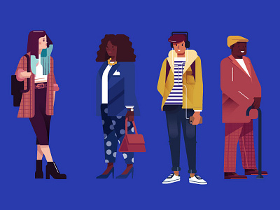 Characters characters digital fashion illustration people style vector