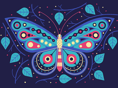 Butterfly animal butterfly decorative digital illustration insect leaves nature pattern