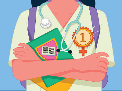 Medical Training colourful editorial education illustration medical study vector