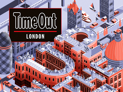 Rooftops architecture buildings conceptual cover digital editorial graphic illustration london magazine transport typography