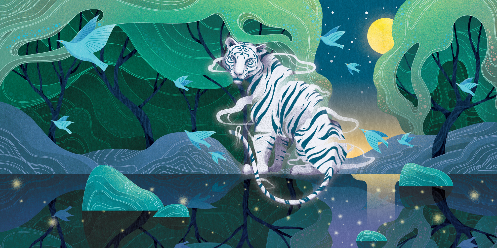 Dribbble - weitong-mai-folio-illustration-animals-nature-netease-tiger ...