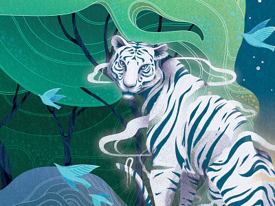 Tiger animal folioart illustration nature tiger weitongmai