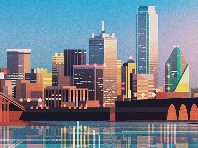 Lyft Header cityscape cityskyline folioart illustration jamesgilleard vectorillustration